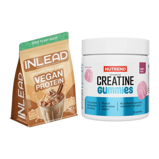Muskelaufbau-Set: INLEAD Vegan Protein + Nutrend Creatine Gummies – alle enthaltenen Artikel