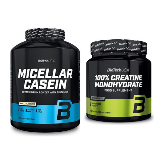 Muskelaufbau-Set: BioTech Micellar Casein + BioTech Creatine – alle enthaltenen Artikel