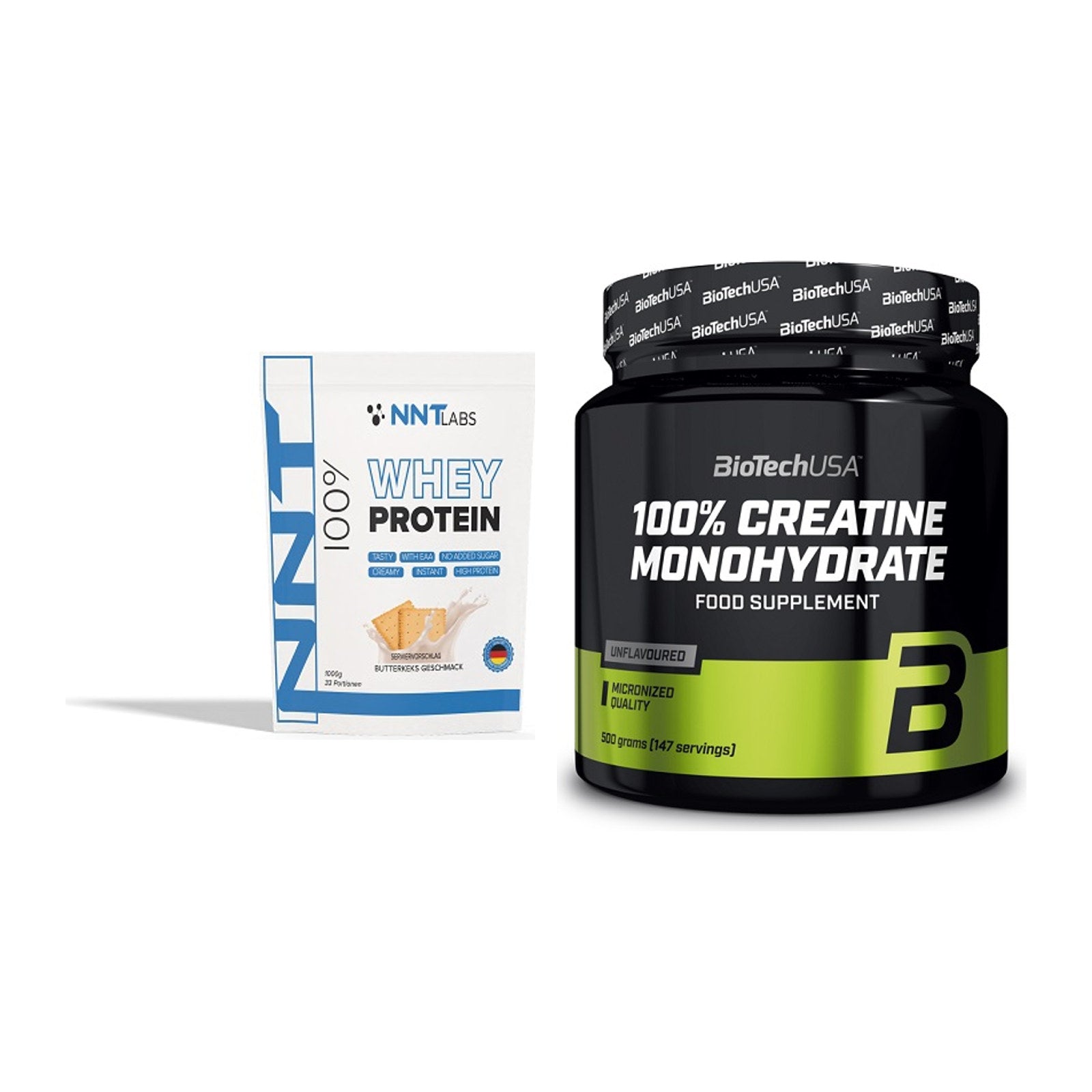 Muskelaufbau-Set: NNT Whey + BioTech Creatine Monohydrate – alle enthaltenen Artikel