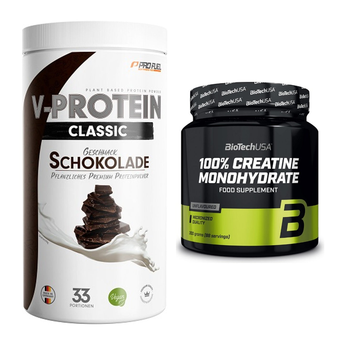 Muskelaufbau-Set: ProFuel VEGAN PROTEIN + BioTech Creatine Monohydrate – alle enthaltenen Artikel
