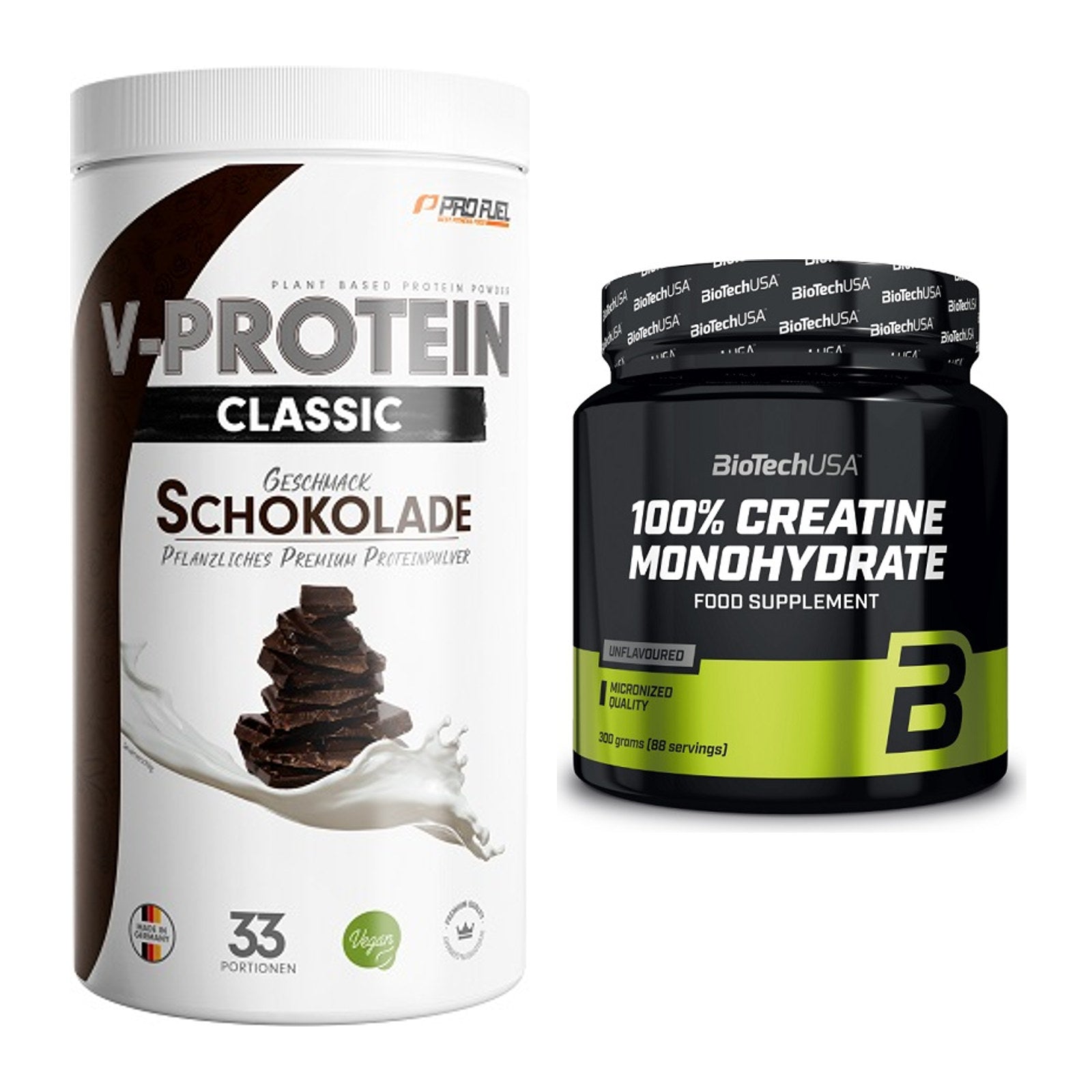 Muskelaufbau-Set: ProFuel VEGAN PROTEIN + BioTech Creatine Monohydrate – alle enthaltenen Artikel