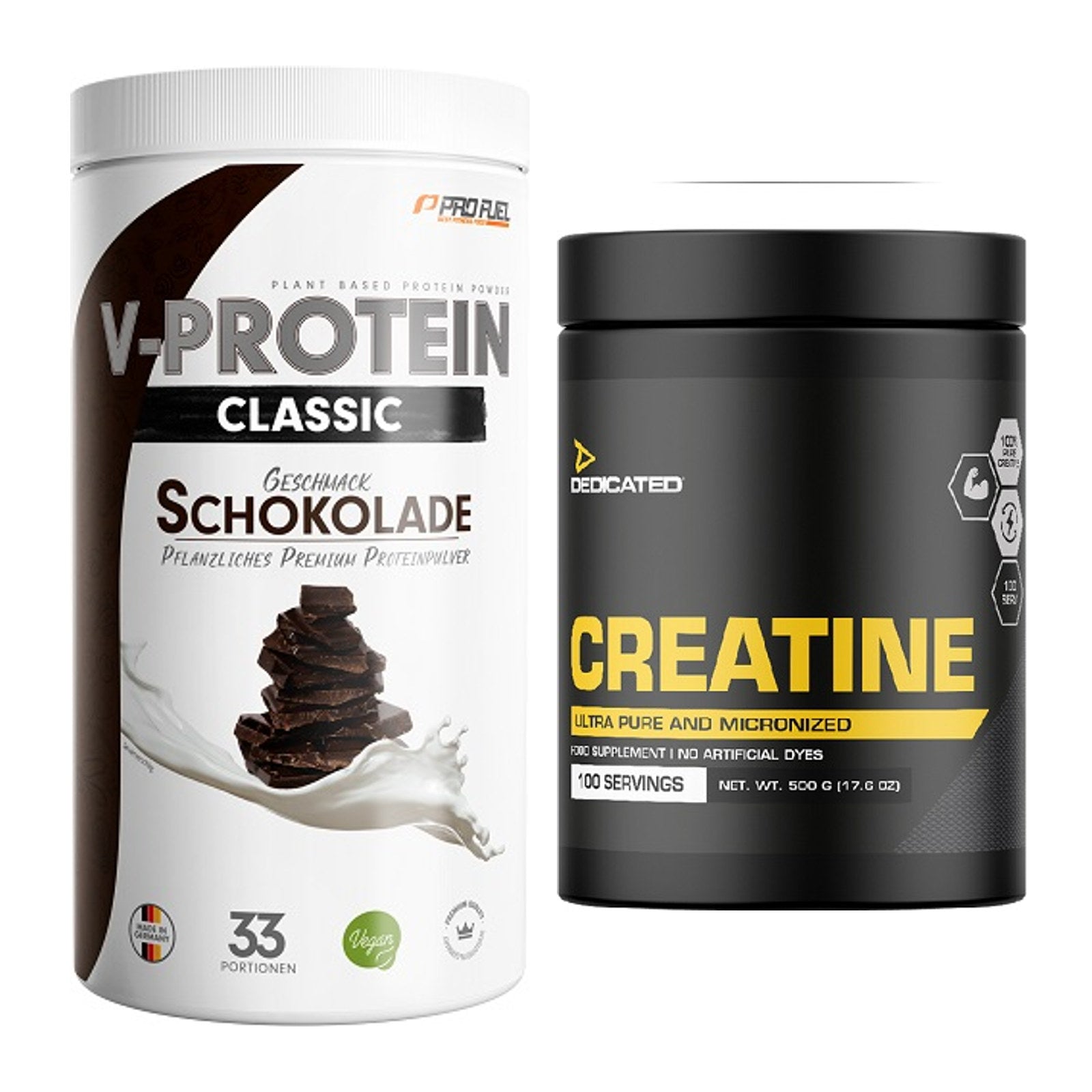 Muskelaufbau-Set: ProFuel VEGAN PROTEIN + Dedicated Creatine – alle enthaltenen Artikel