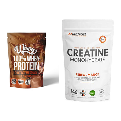 Muskelaufbau-Set: Wispy Whey 100% + ProFuel Creatine Monohydrate – alle enthaltenen Artikel