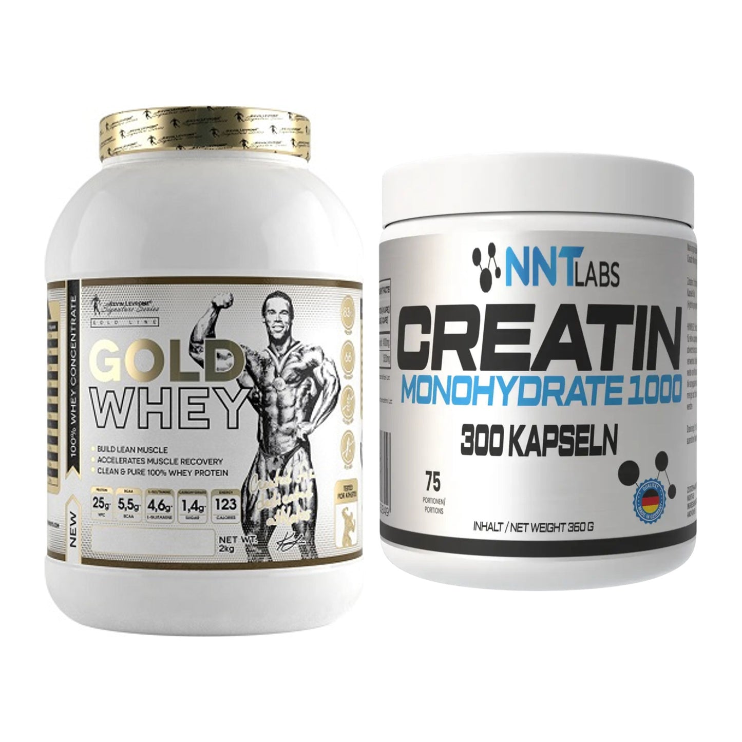 Muskelaufbau-Set: Kevin Levrone Gold Whey + NNT Creatin 1000 mg – alle enthaltenen Artikel