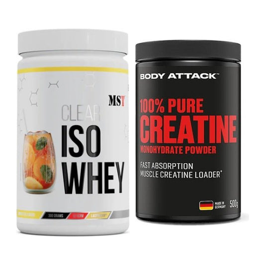 Muskelaufbau-Set: MST Iso Clear + Body Attack 100% Pure Creatine – alle enthaltenen Artikel