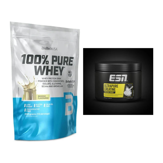 Muskelaufbau-Set: BioTech 100% Pure Whey + ESN Ultrapure Creatine – alle enthaltenen Artikel