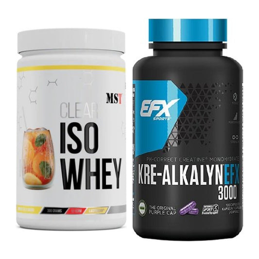 Muskelaufbau-Set: MST Iso Clear + EFX Kre-Alkalyn 3000 – alle enthaltenen Artikel