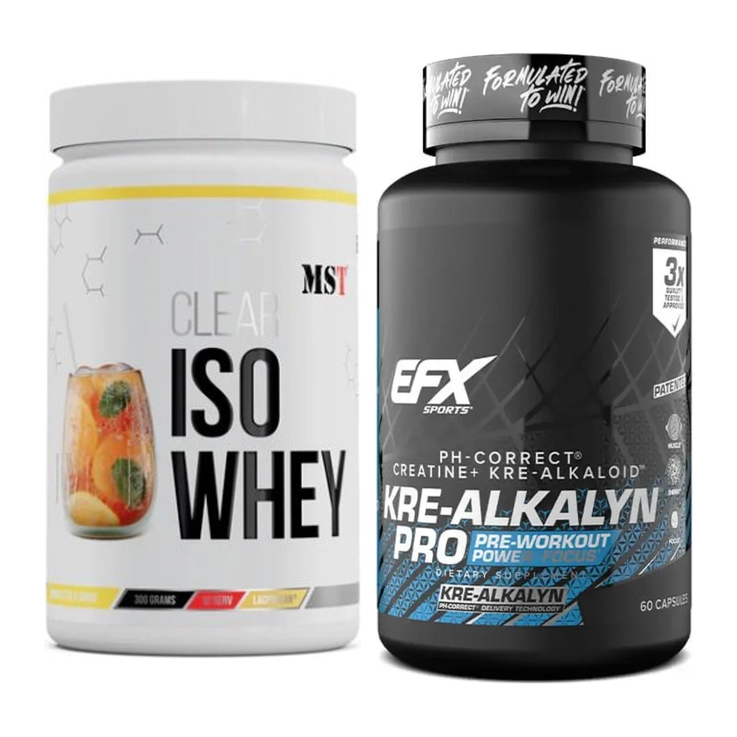 Muskelaufbau-Set: MST Iso Clear + EFX Kre-Alkalyn PRO – alle enthaltenen Artikel