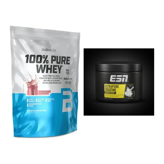 Muskelaufbau-Set: BioTech 100% Pure Whey + ESN Ultrapure Creatine – alle enthaltenen Artikel