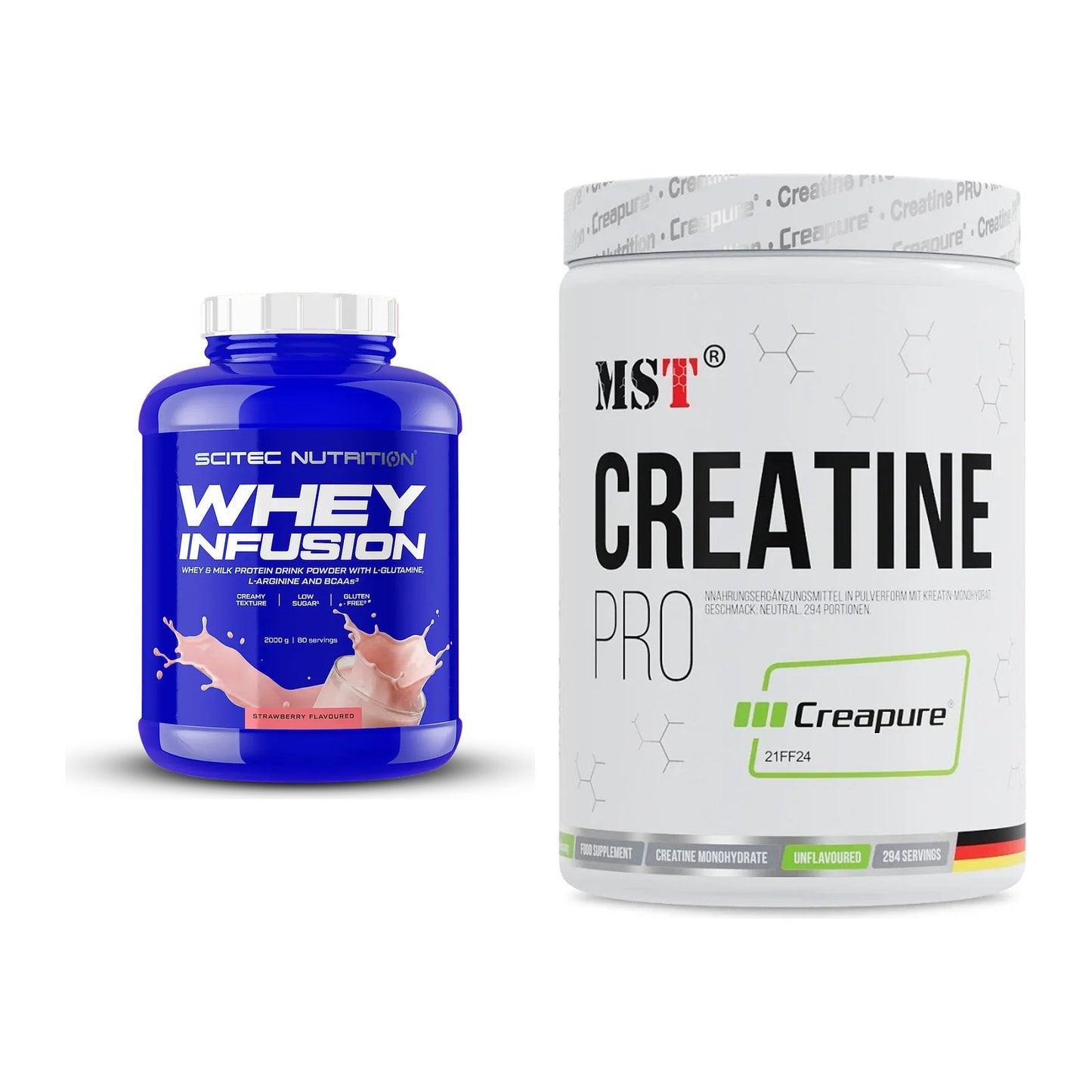 Muskelaufbau-Set: Scitec Whey Infusion + MST Creatin Pro CREAPURE – alle enthaltenen Artikel