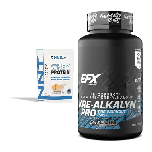 Muskelaufbau-Set: NNT Whey 1000g + EFX Kre-Alkalyn PRO – alle enthaltenen Artikel