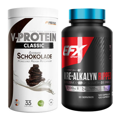 Muskelaufbau-Set: ProFuel VEGAN PROTEIN + EFX Kre-Alkalyn Ripped – alle enthaltenen Artikel