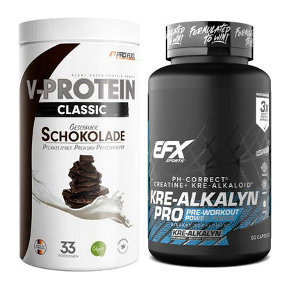 Muskelaufbau-Set: ProFuel VEGAN PROTEIN 1kg + EFX Kre-Alkalyn PRO – alle enthaltenen Artikel