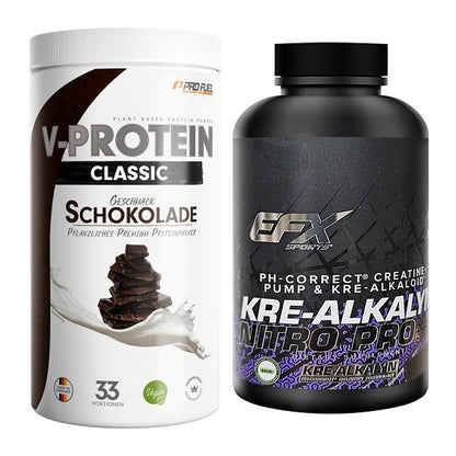 Muskelaufbau-Set: ProFuel VEGAN PROTEIN + EFX Kre-Alkalyn PRO 120 – alle enthaltenen Artikel