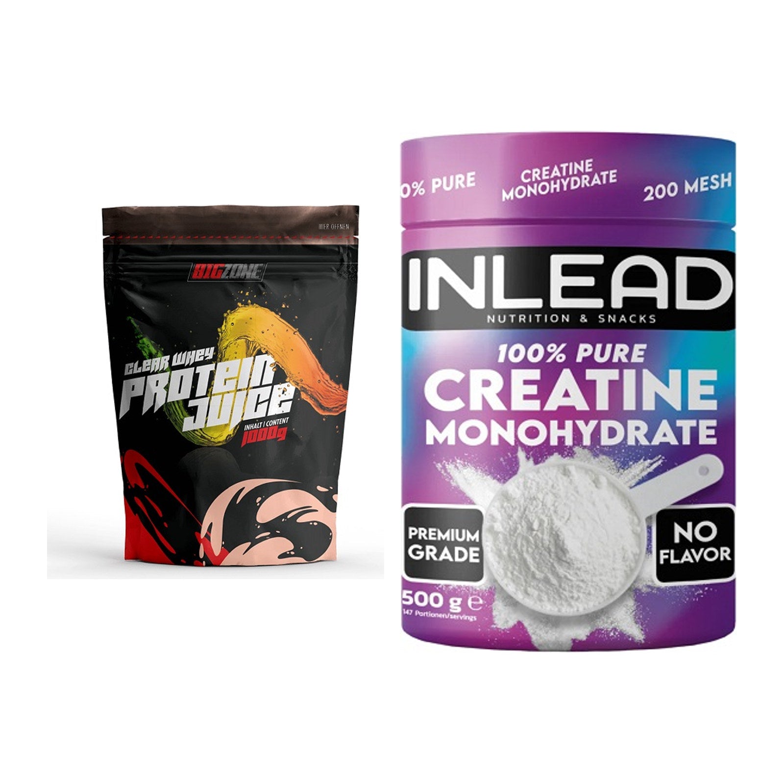 Muskelaufbau-Set: Big Zone Clear Whey + INLEAD Creatine – alle enthaltenen Artikel