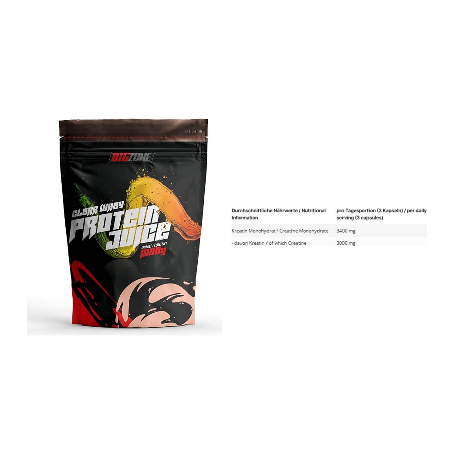 Muskelaufbau-Set: Big Zone Clear Whey + INLEAD Creatine – alle enthaltenen Artikel