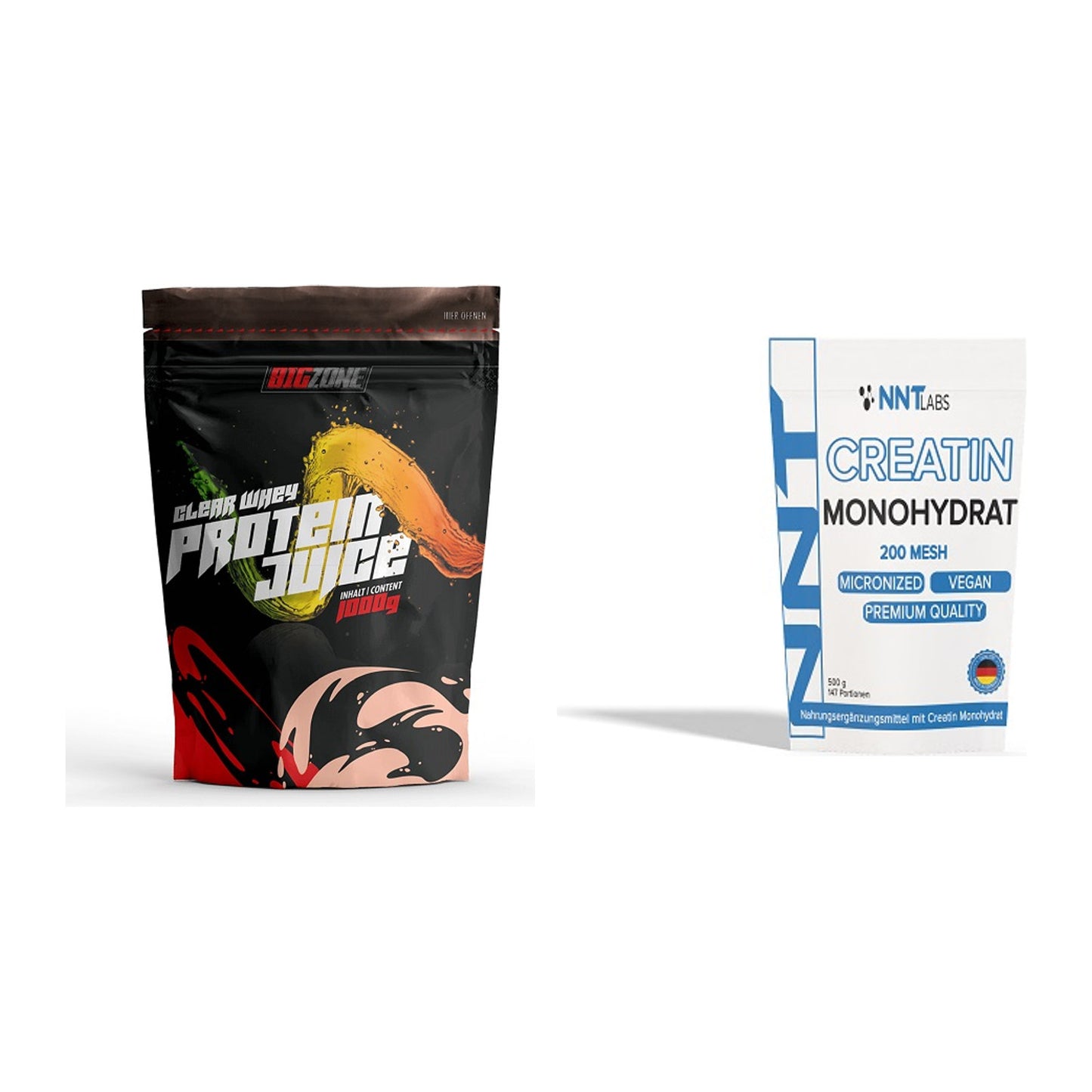 Muskelaufbau-Set: Big Zone Clear Whey + NNT Creatin Monohydrat – alle enthaltenen Artikel