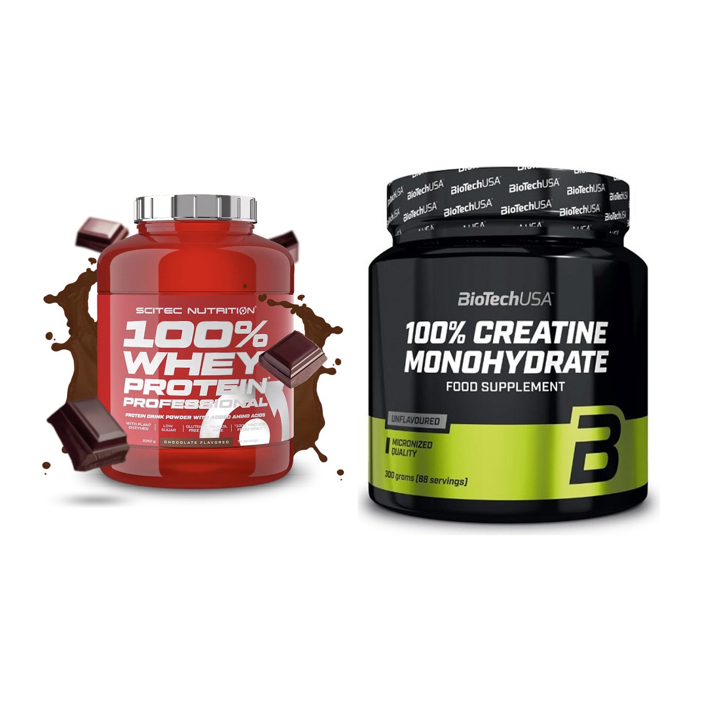 Muskelaufbau-Set: Scitec 100% Whey + BioTech Creatine – alle enthaltenen Artikel