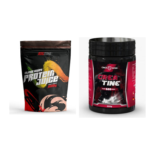 Muskelaufbau-Set: Big Zone Clear Whey + CREASWISS Creatine 600 – alle enthaltenen Artikel