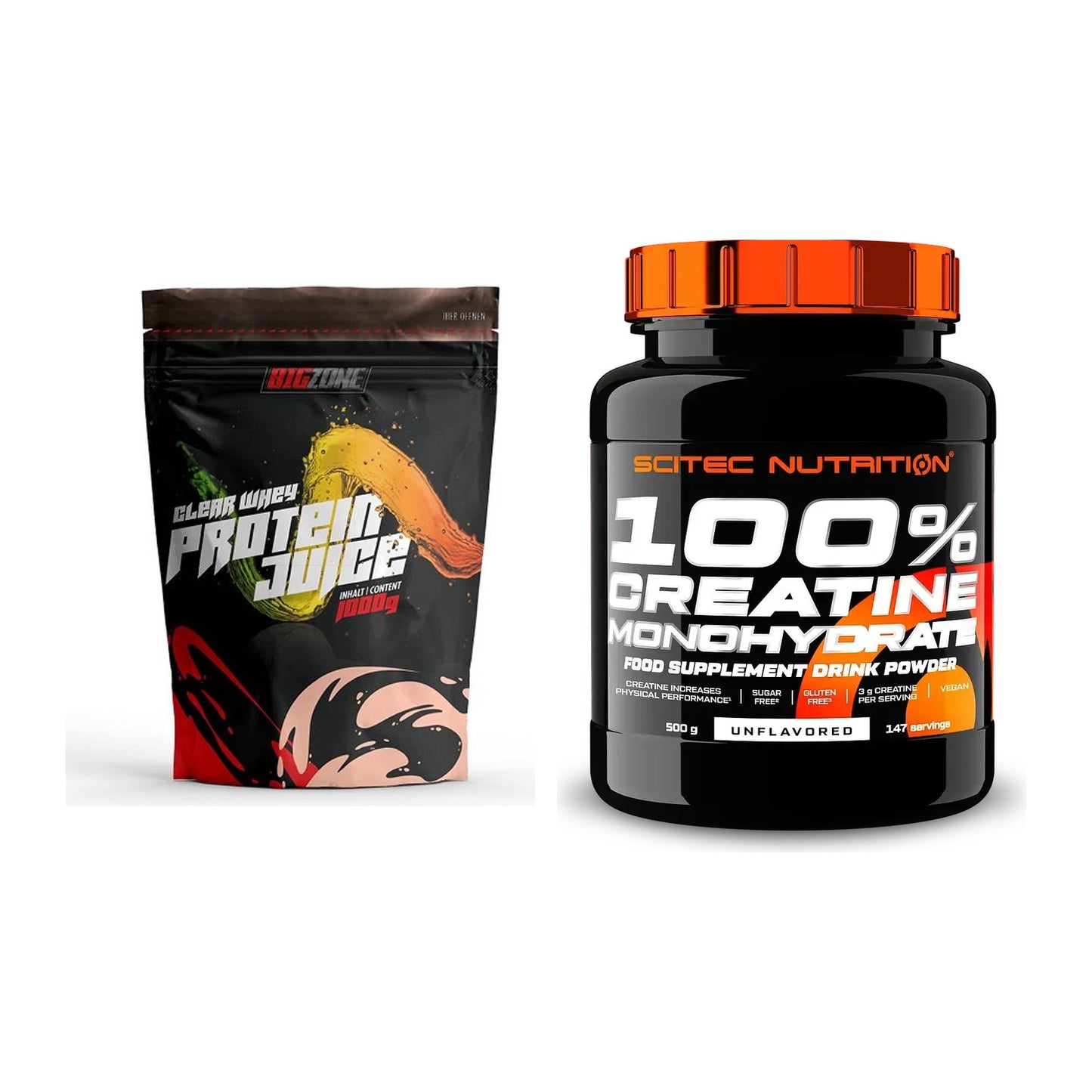 Muskelaufbau-Set: Big Zone Clear Whey + Scitec Creatine – alle enthaltenen Artikel