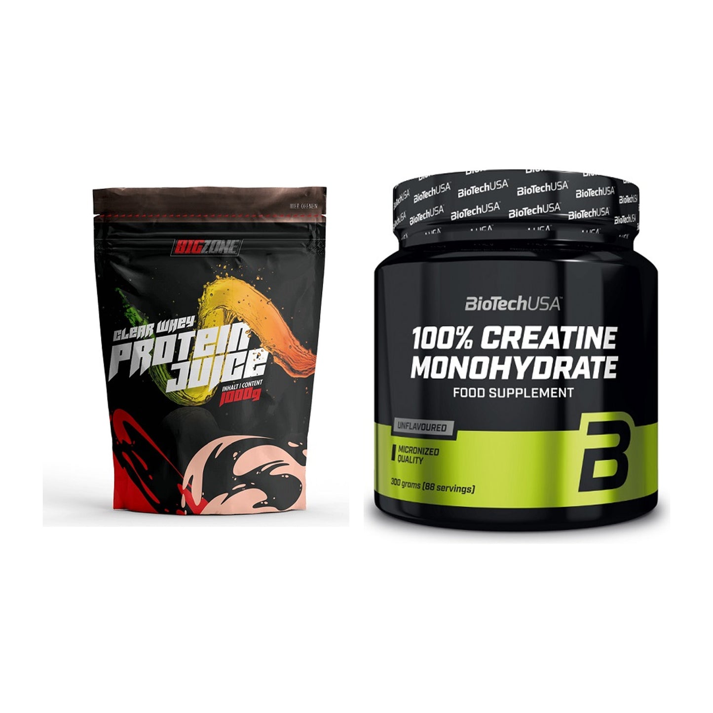 Muskelaufbau-Set: Big Zone Clear Whey + BioTech Creatine – alle enthaltenen Artikel