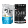 Muskelaufbau-Set: BioTech 100% Pure Whey + MST Creatin Monohydrate – alle enthaltenen Artikel