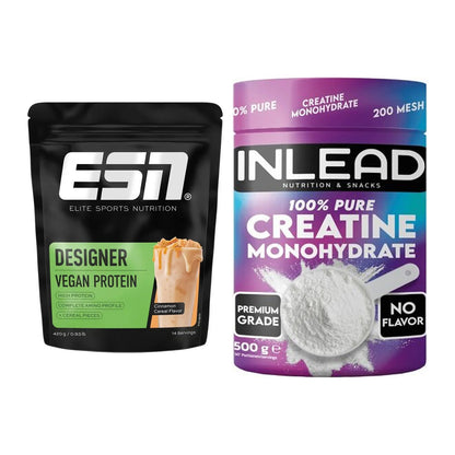 Muskelaufbau-Set: ESN Designer Vegan + INLEAD Creatine – alle enthaltenen Artikel
