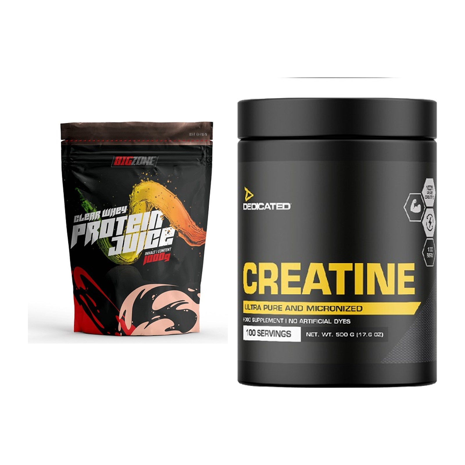 Muskelaufbau-Set: Big Zone Clear Whey + Dedicated Creatine – alle enthaltenen Artikel