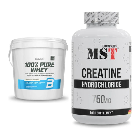 Muskelaufbau-Set: BioTech 100% Pure Whey + MST Creatine HCL – alle enthaltenen Artikel