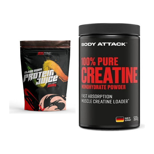 Muscle building set: Big Zone Clear Whey + Body Attack 100% Pure - alla föremål ingår