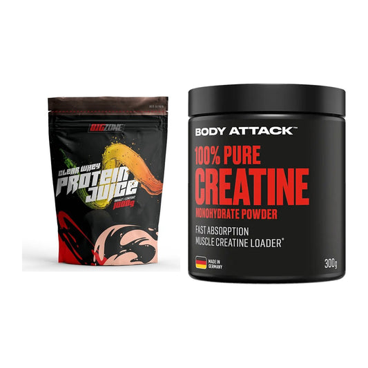 Muskelaufbau-Set: Big Zone Clear Whey + Body Attack 100% Pure – alle enthaltenen Artikel