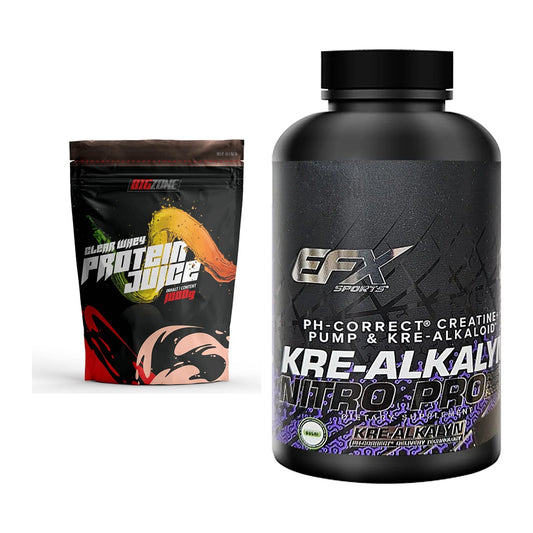 Muskelaufbau-Set: Big Zone Clear Whey + EFX Kre-Alkalyn Nitro – alle enthaltenen Artikel