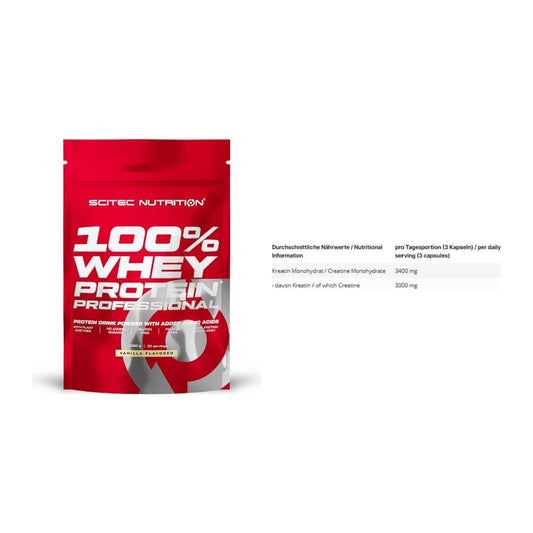 Muskelaufbau-Set: Scitec 100% Whey Protein + INLEAD Creatine – alle enthaltenen Artikel