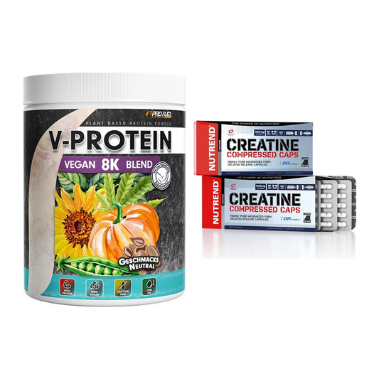 Muskelaufbau-Set: ProFuel V-Protein Vegan + Nutrend Creatine – alle enthaltenen Artikel
