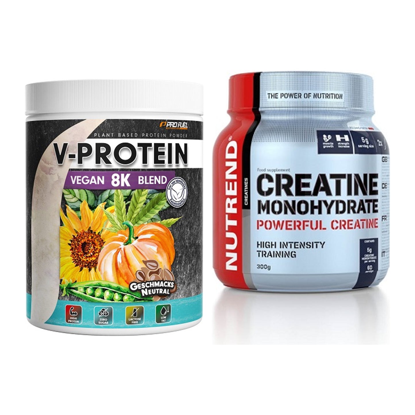Muskelaufbau-Set: ProFuel V-Protein Vegan + Nutrend Creatine – alle enthaltenen Artikel