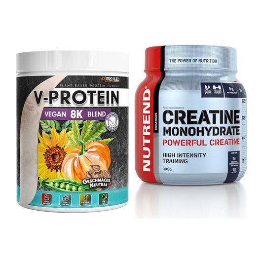 Muskelaufbau-Set: ProFuel V-Protein Vegan + Nutrend Creatine – alle enthaltenen Artikel