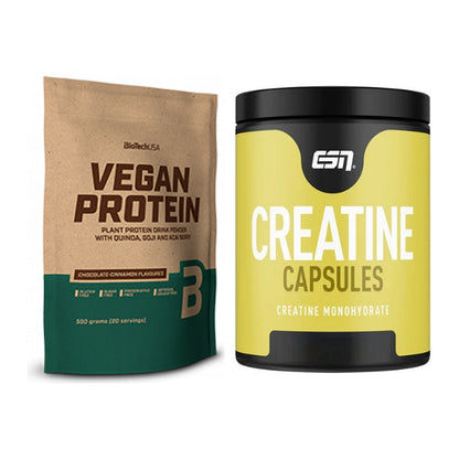 Muskelaufbau-Set: BioTech Vegan Protein + ESN Ultrapure Creatine – alle enthaltenen Artikel