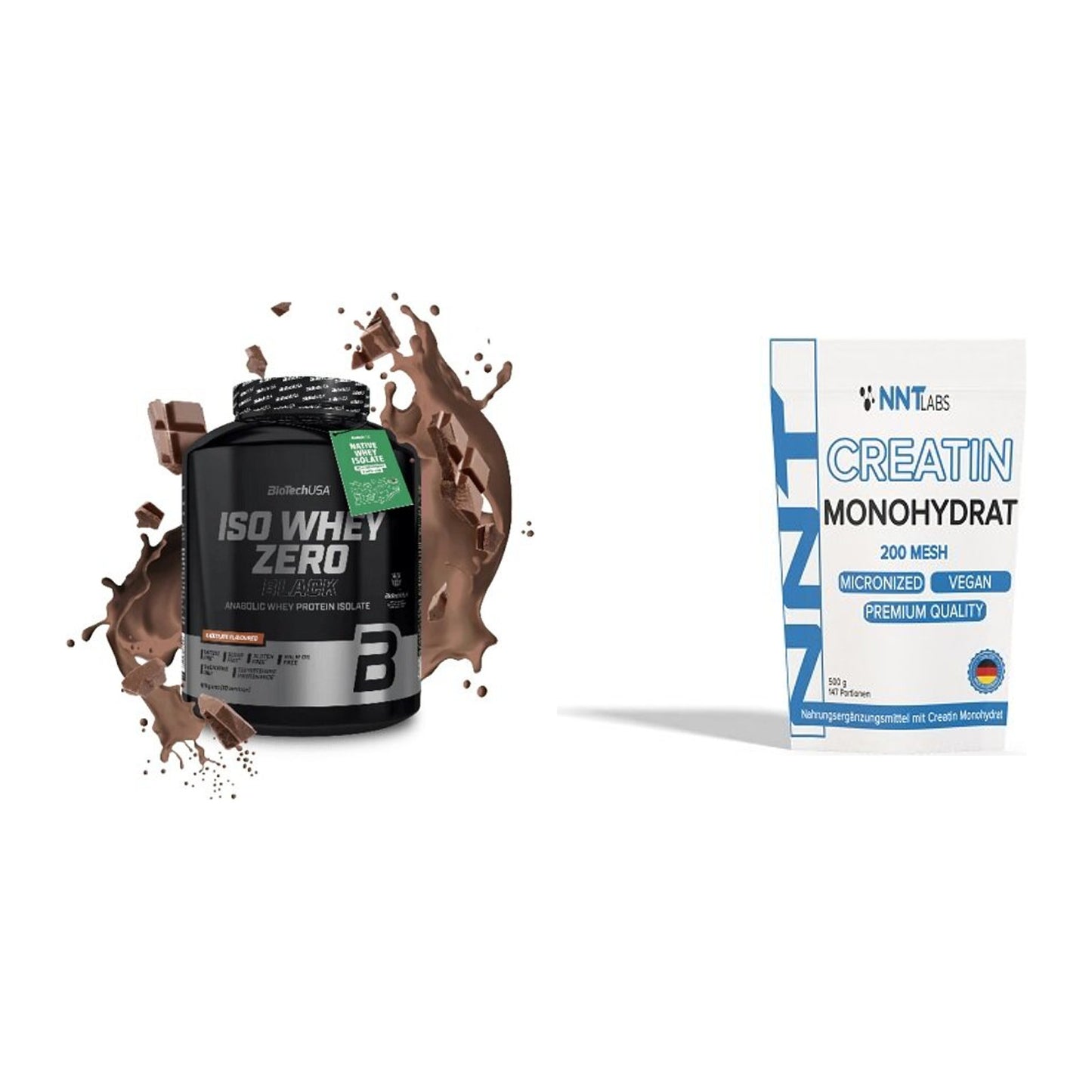 Muskelaufbau-Set: BioTech Iso Whey Zero Black + NNT Creatin Monohydrat – alle enthaltenen Artikel