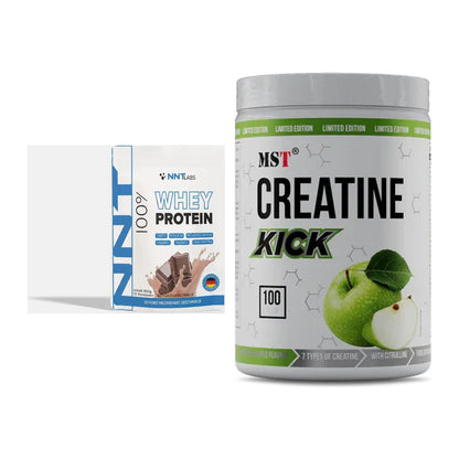 Muskelaufbau-Set: NNT Whey 450g (Erdbeer) + MST Creatine Kick 1000g – alle enthaltenen Artikel