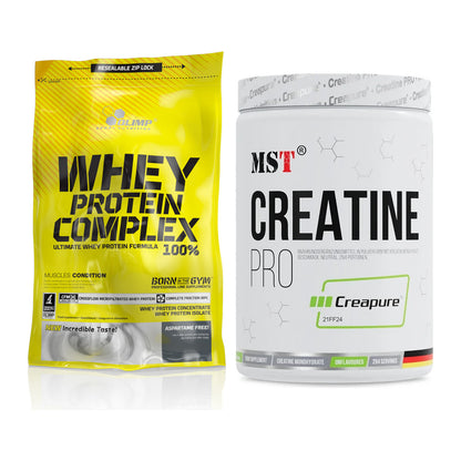 Muskelaufbau-Set: Olimp Whey Protein + MST Creatin Pro CREAPURE – alle enthaltenen Artikel