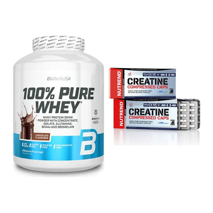 Muskelaufbau-Set: BioTech 100% Pure Whey + Nutrend Creatine – alle enthaltenen Artikel