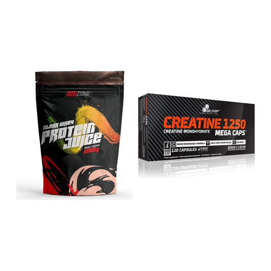 Muskelaufbau-Set: Big Zone Clear Whey + Olimp Creatine Mega Caps – alle enthaltenen Artikel