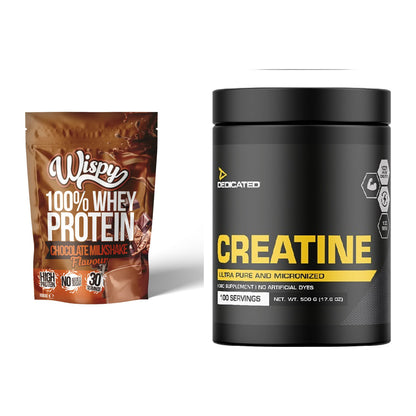 Muskelaufbau-Set: Wispy Whey 100% + Dedicated Creatine – alle enthaltenen Artikel