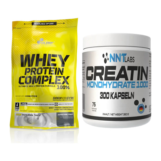 Muskelaufbau-Set: Olimp Whey Protein + NNT Creatin 1000 mg – alle enthaltenen Artikel