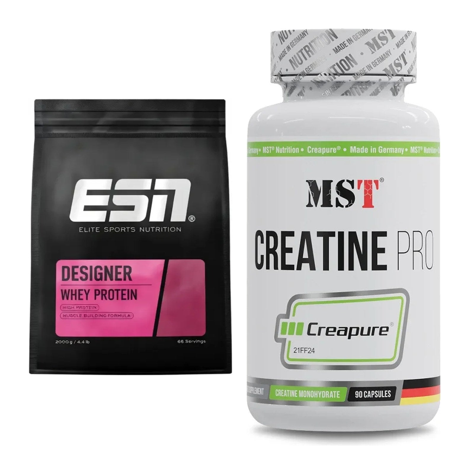 Muskelaufbau-Set: ESN Designer Whey + MST Creatine Pro CREAPURE – alle enthaltenen Artikel