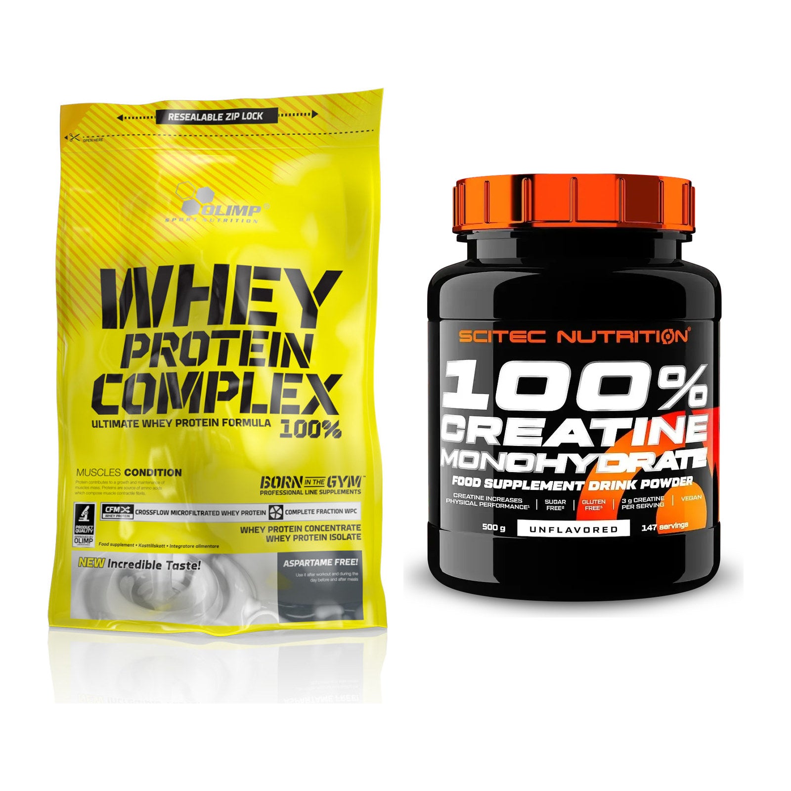 Muskelaufbau-Set: Olimp Whey Protein + Scitec Creatine – alle enthaltenen Artikel