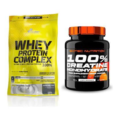 Muskelaufbau-Set: Olimp Whey Protein + Scitec Creatine – alle enthaltenen Artikel