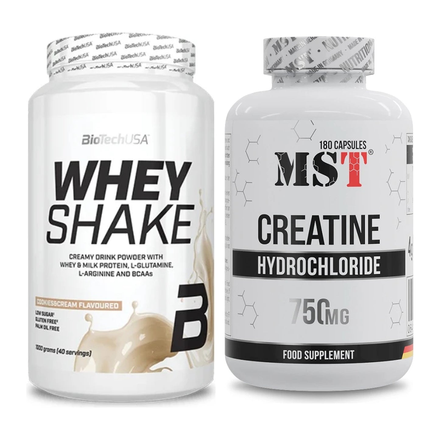 Muskelaufbau-Set: BioTech Whey Shake + MST Creatine HCL – alle enthaltenen Artikel