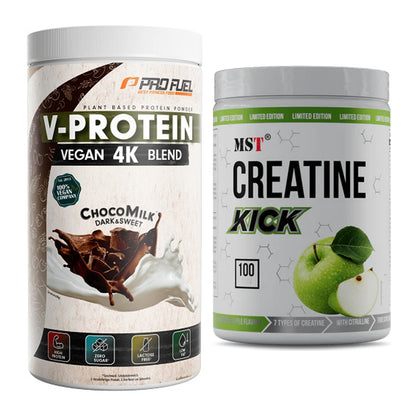 Muskelaufbau-Set: ProFuel V-PROTEIN vegan 4K blend + MST Creatine Kick – alle enthaltenen Artikel