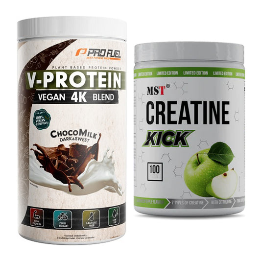 Muskelaufbau-Set: ProFuel V-PROTEIN vegan 4K blend + MST Creatine Kick – alle enthaltenen Artikel
